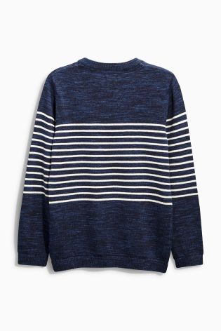 Navy Breton Stripe Crew Neck (3-12yrs)